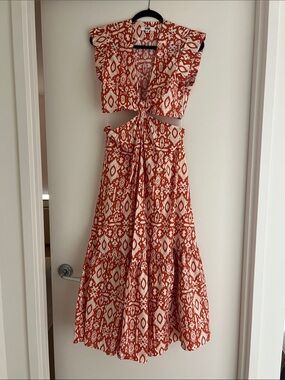 Orange Print Cutout Tie Maxi Dress BB Dakota for Steve Madden